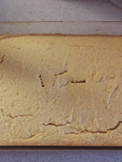 A picture of Cory's bacon cornbread (lactose free).