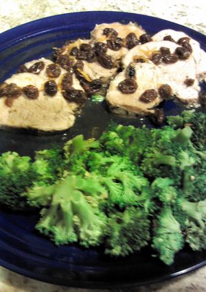 A picture of Pork with Raisin Sauce.