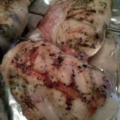 A picture of Grilled Ham & Swiss Stuffed Chicken.