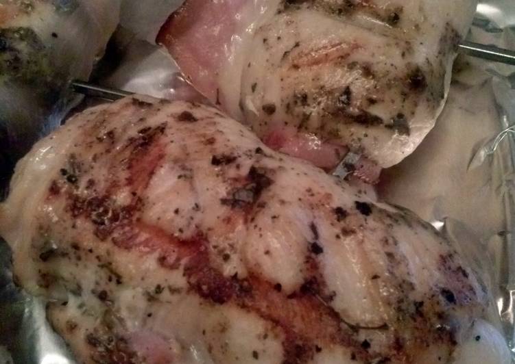 Steps to Prepare Perfect Grilled Ham &amp; Swiss Stuffed Chicken