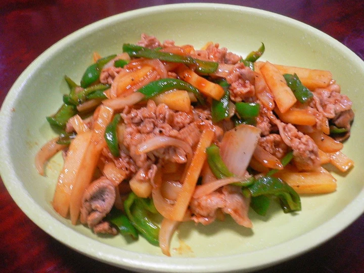 Recipe Stir-Fried Pork and Potato with Ketchup Sauce the So Delicious You can take Joss in your mouth