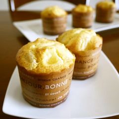 A picture of Apple Muffins with Pancake Mix.