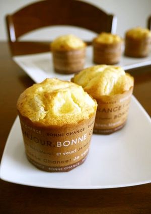 A picture of Apple Muffins with Pancake Mix.
