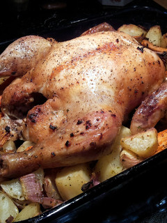 A picture of Lemon Preserved Roasted Chicken with Vegetables.