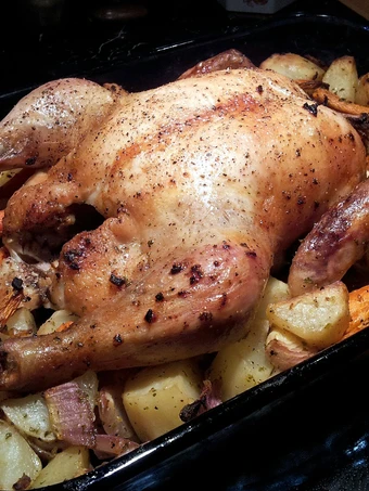 Easy Steps to Prepare Recipe Lemon Preserved Roasted Chicken with Vegetables that is Can Pamper Your Tongue, Perfect}