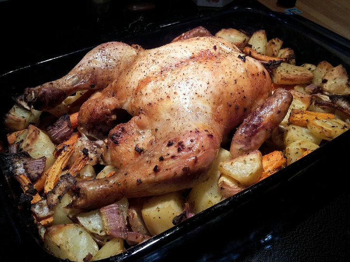 Easy Steps to Prepare Recipe Lemon Preserved Roasted Chicken with Vegetables that is Can Pamper Your Tongue, Perfect}