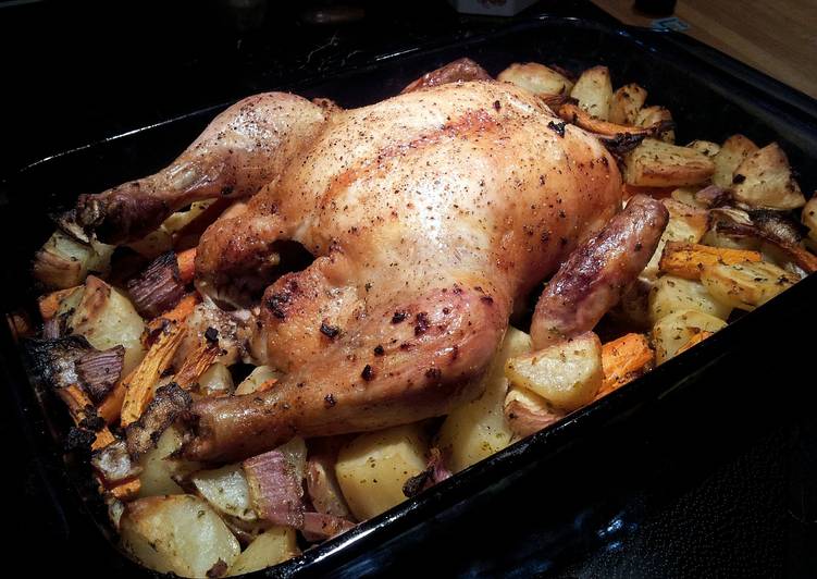Simple Way to Make Super Quick Homemade Lemon Preserved Roasted Chicken with Vegetables
