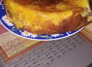 Una foto de Torta de ahuyama con dos quesos