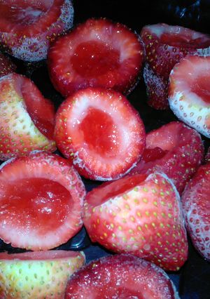 A picture of Brenda's Strawberry Margarita Jello Shooters.