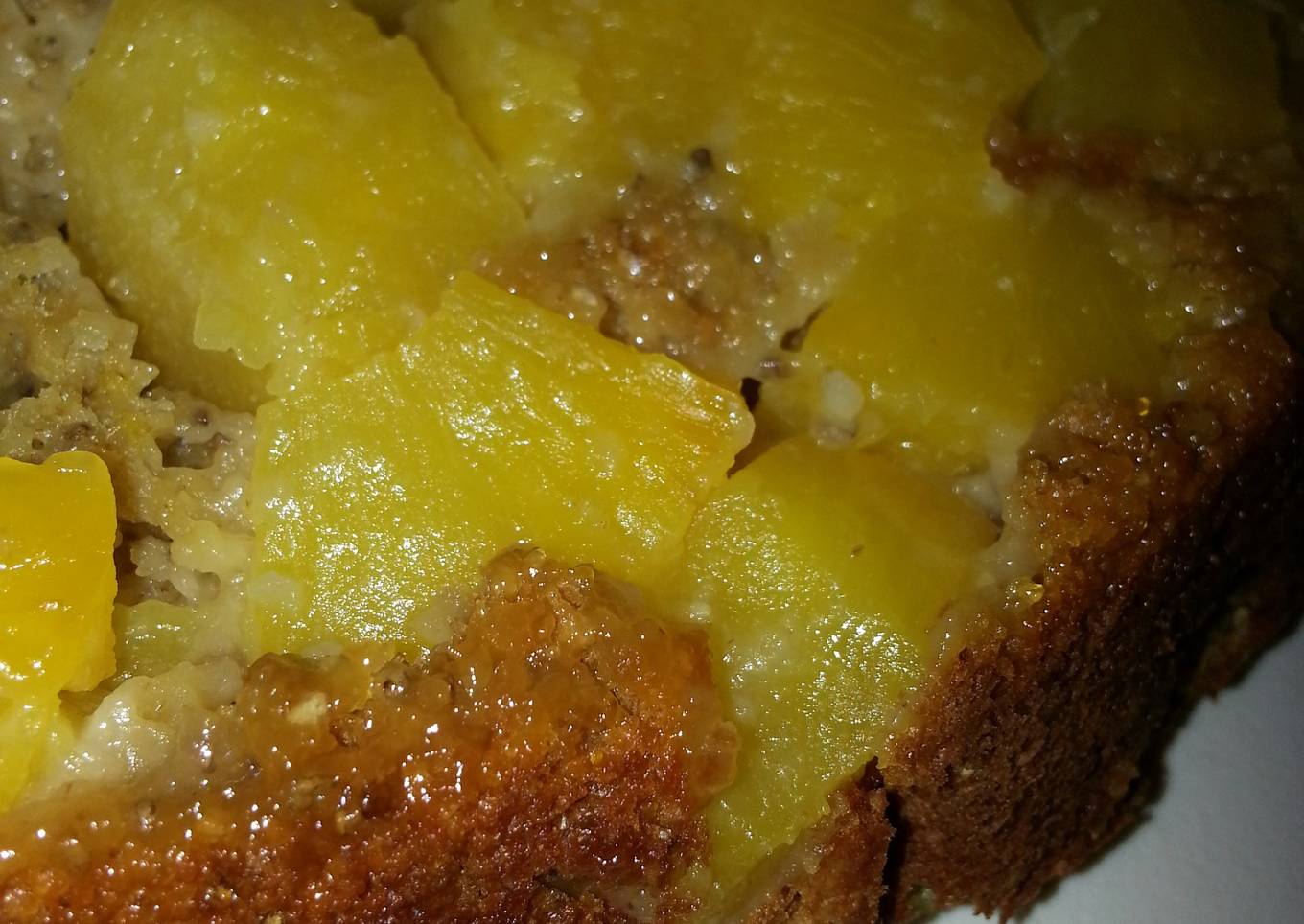 Pineapple cake with up and down proteins