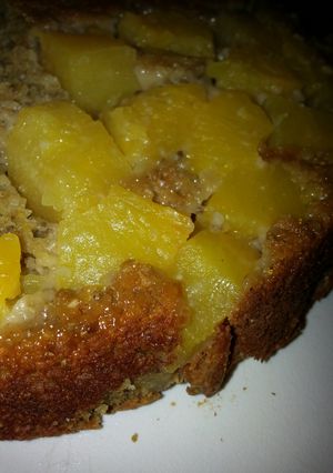 A picture of Protein pineapple upside down cake.