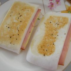 A picture of Fried Hanpen Sandwiches with Krazy Salt.