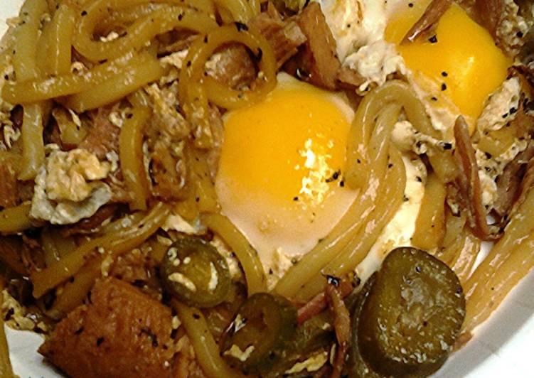 Easiest Way to Prepare Any-night-of-the-week Ham, Eggs and Udon Noodles