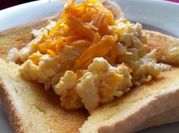 A picture of scrambled eggs