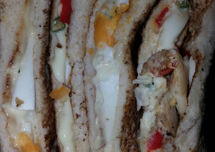 Recipe: Delicious Chilly, Egg cheese sandwich