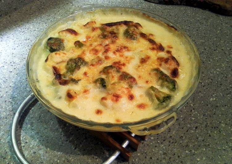 cauliflower and broccoli cheese bake