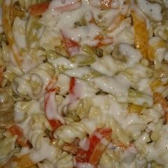 A picture of Chicken Vegetables Pasta.