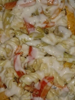 A picture of Chicken Vegetables Pasta.
