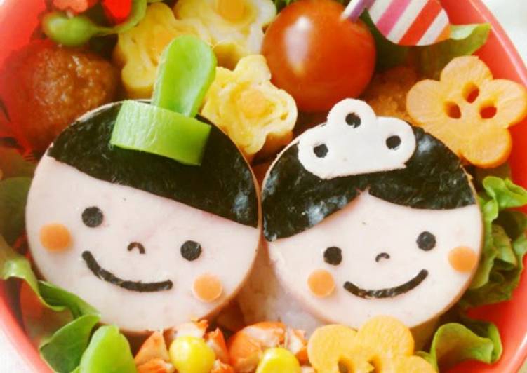 Simple Way to Prepare Perfect Hina Doll&#39;s Day Character Bento Rice Balls