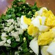 Ensalada de radicheta/achicoria con ajo y huevo
