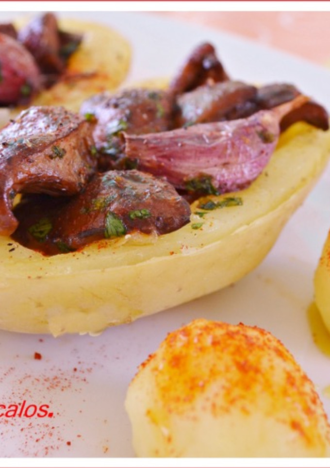 Una foto de Patatas rellenas de setas (Thermomix)