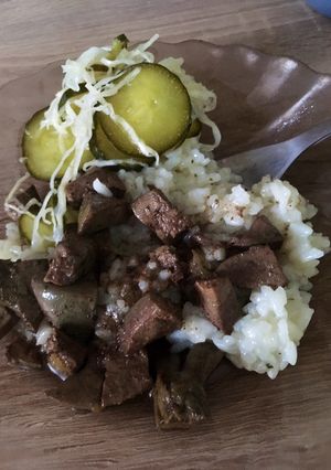 Hagymás pulykamáj petrezselymes rizzsel👌🏽🍽 recept fotója