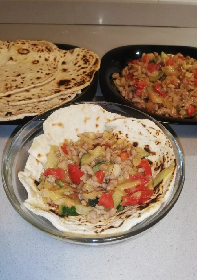 Una foto de Fajitas con carne picada 🌮