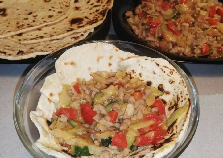 Fajitas con carne picada 🌮