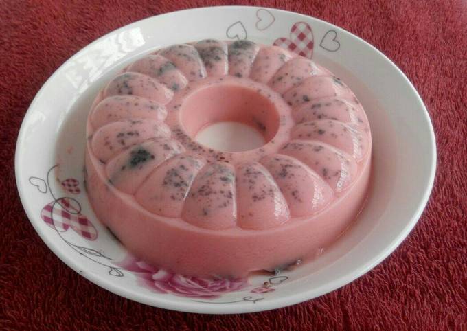 Resep Silky Puding Strawberry Anti Gagal