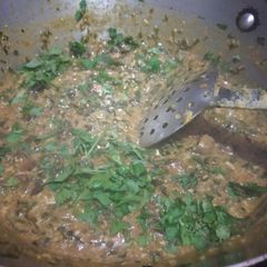 A picture of Matar Mushroom and methi.