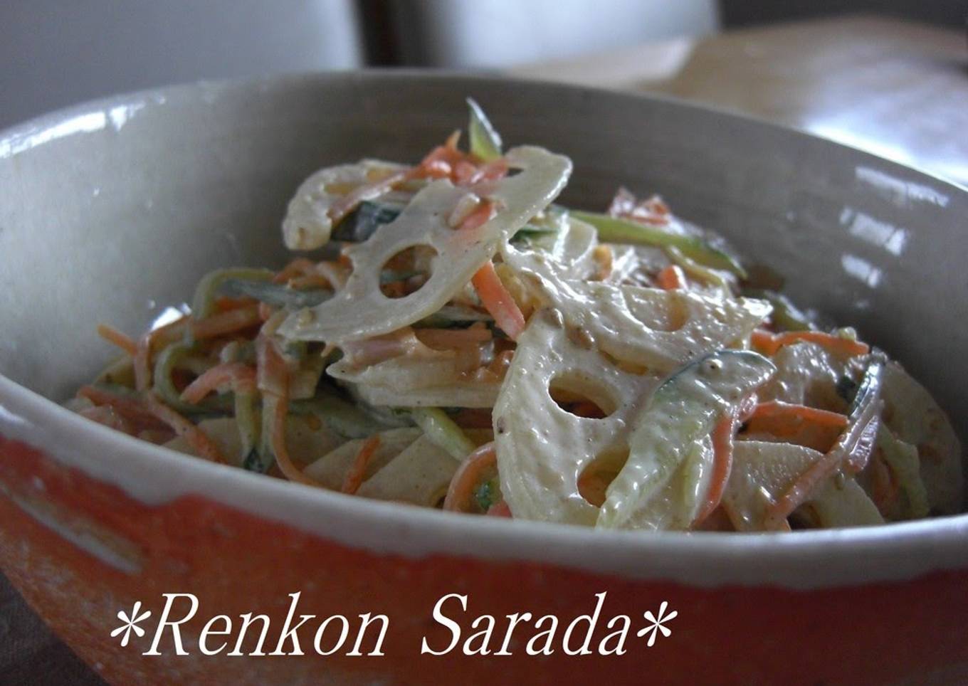 Lotus carrot salad with fragrant sesame seeds