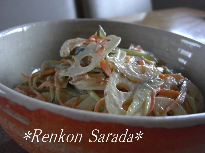 Easy Steps to Make Recipe Lotus Root Salad with Fragrant Sesame that is Delicious, Delicious}