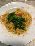 Spaghetti in padella 35 lattuga lattughino e granchio blu scappato