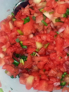 A picture of watermelon salsa.