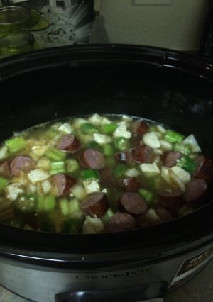 A picture of Crockpot Chicken And Sausage Gumbo.
