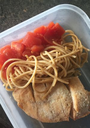 A picture of Turkey Parmesan Spaghetti.