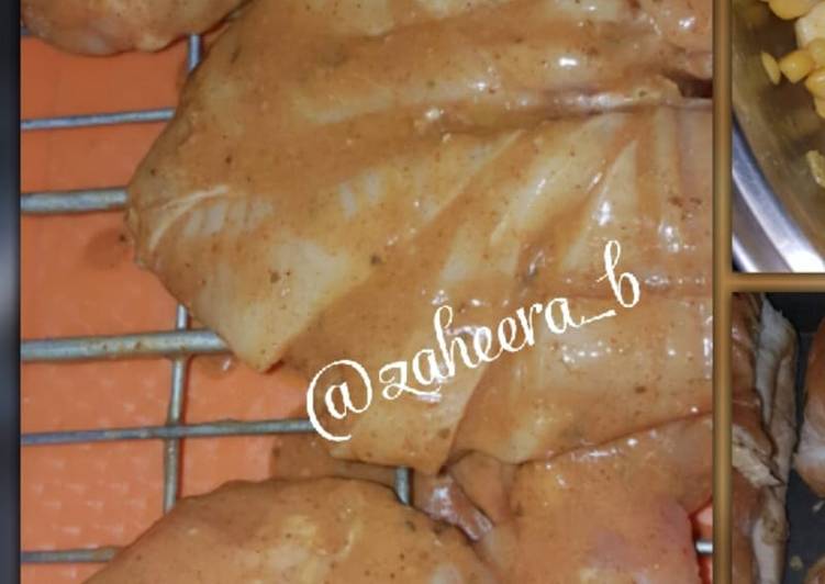 Steps to Prepare Perfect Lemon and herb whole braai chicken. #braaifordad