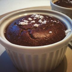 A picture of Chocolate-Cranberry French Soufflé.