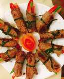 Bò cuộn rau củ