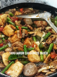 Foto resep Tahu Jamur cah buncis Tauco