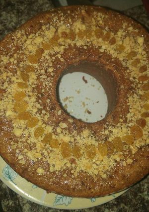 صورة لوصفة كيكه الجوز والزبيب