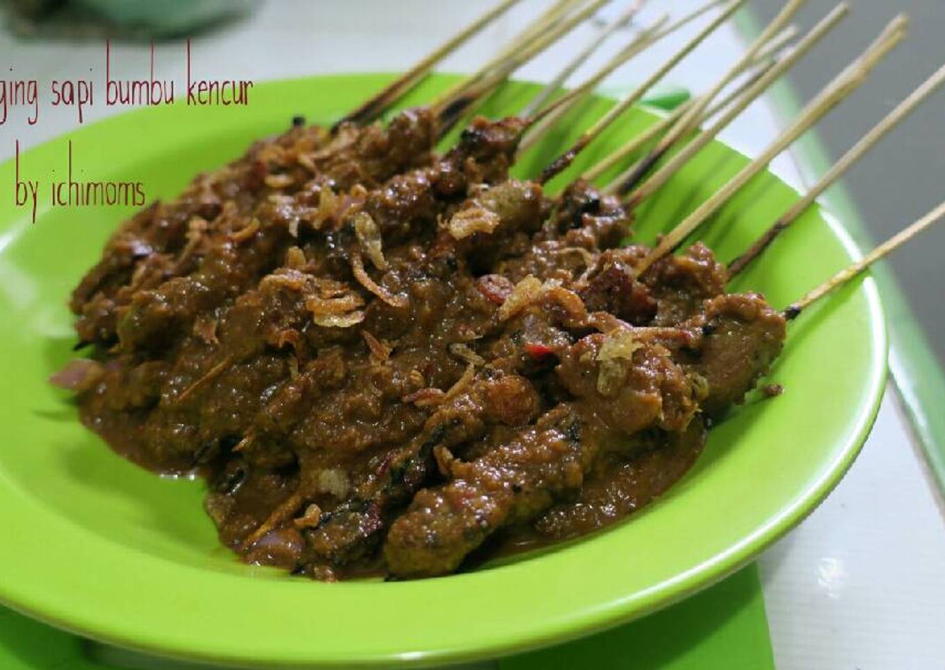 Sate daging sapi bumbu kencur