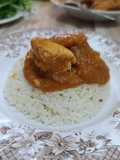 دجاج بكريمة طبخ مع رز أبيض