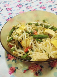 Foto resep Tumis kacang panjang, tauge dan tahu