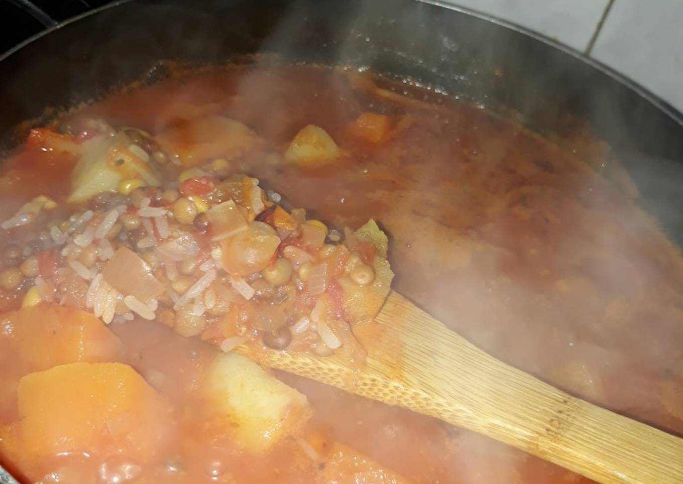 Guiso de lentejas con arroz