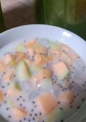Foto resep Es melon selasih