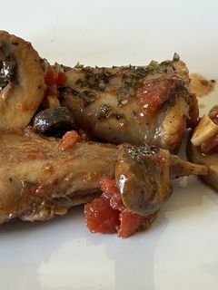 Una foto de Rape con champiñones