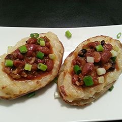 Twice Baked Veggie Chilli Stuffed Potatoes A picture of Twice Baked Veggie Chilli Stuffed Potatoes.