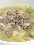 Easy Chinese Cabbage, Garlic and Ground Meat Udon Noodles