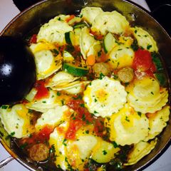 A picture of Stuffed Pasta Soup.